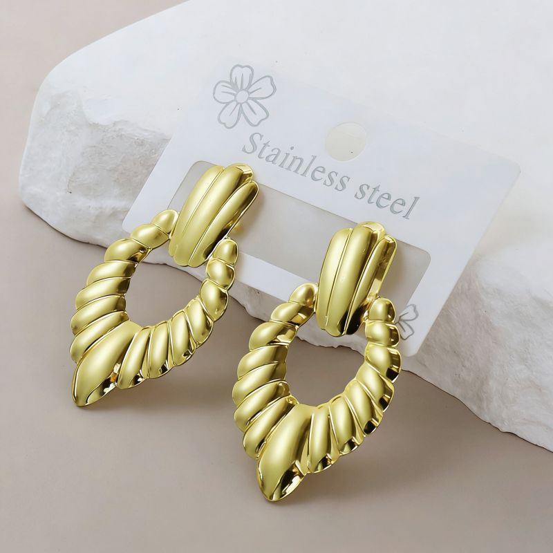Silver Style 19 Stainless Steel Irregular Earrings