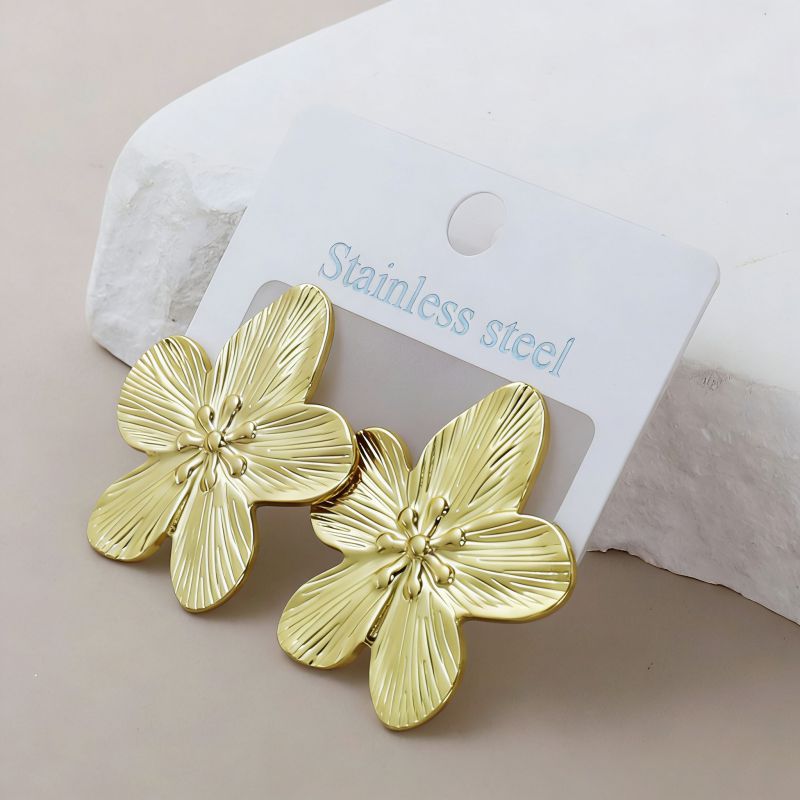 Silver Style 19 Stainless Steel Irregular Earrings