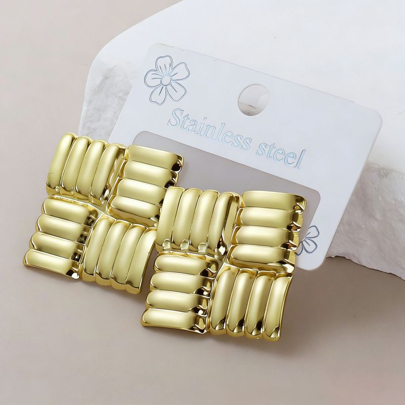 Silver Style 19 Stainless Steel Irregular Earrings