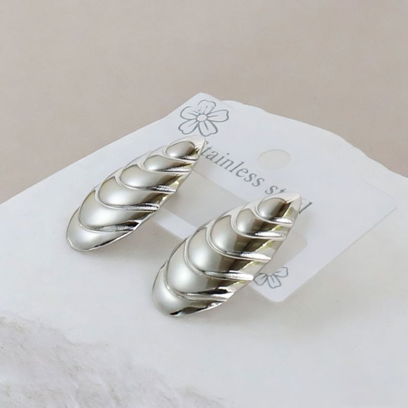 Silver Style 19 Stainless Steel Irregular Earrings