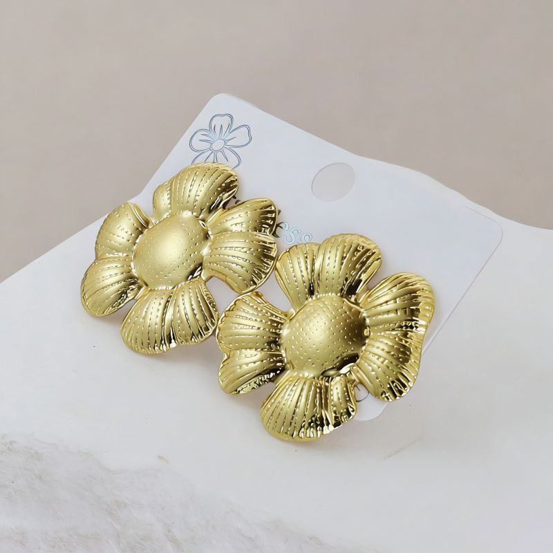 Silver Style 19 Stainless Steel Irregular Earrings