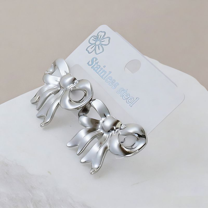 Silver Style 19 Stainless Steel Irregular Earrings