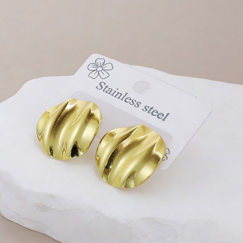 Silver Style 19 Stainless Steel Irregular Earrings