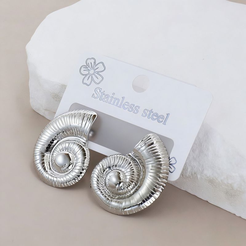Silver Style 19 Stainless Steel Irregular Earrings