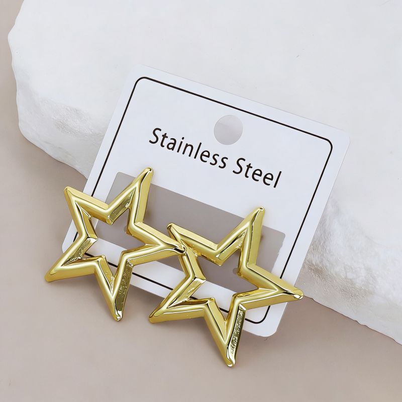 Silver Style 19 Stainless Steel Irregular Earrings