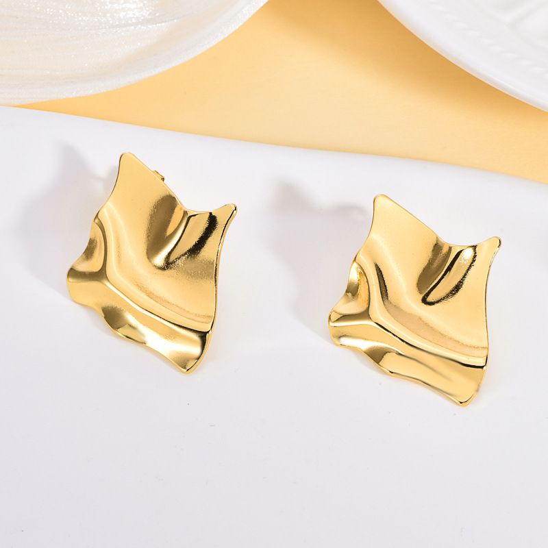 2# Stainless Steel Irregular-shaped Earrings