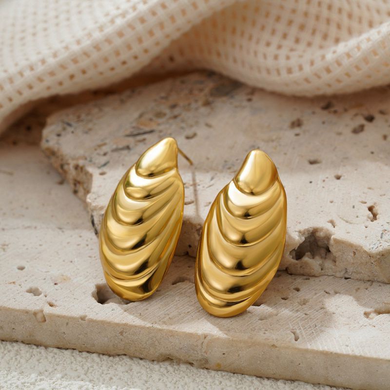 2# Stainless Steel Irregular-shaped Earrings