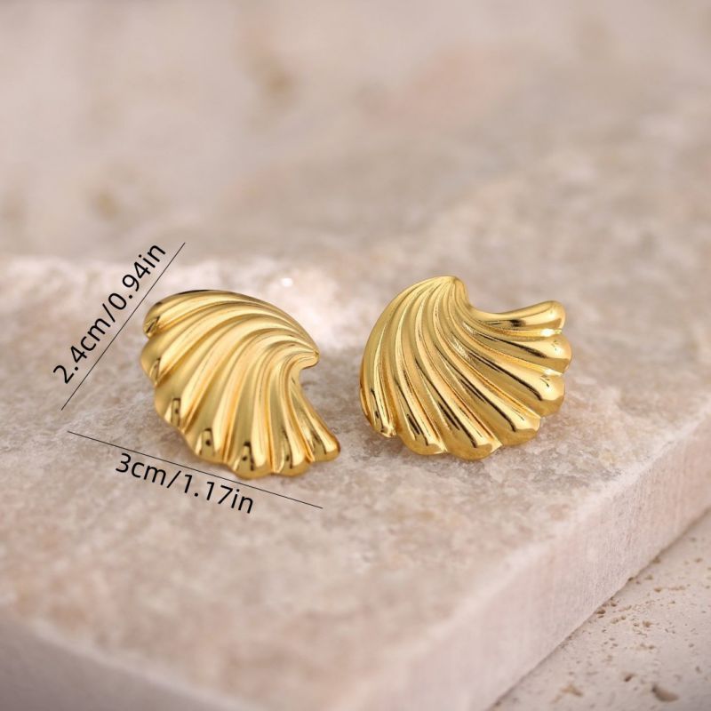 2# Stainless Steel Irregular-shaped Earrings