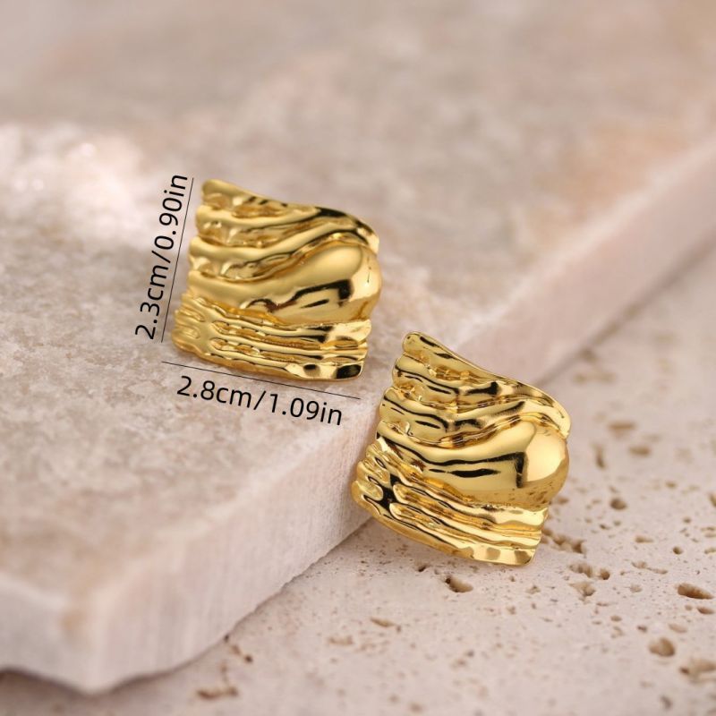 2# Stainless Steel Irregular-shaped Earrings