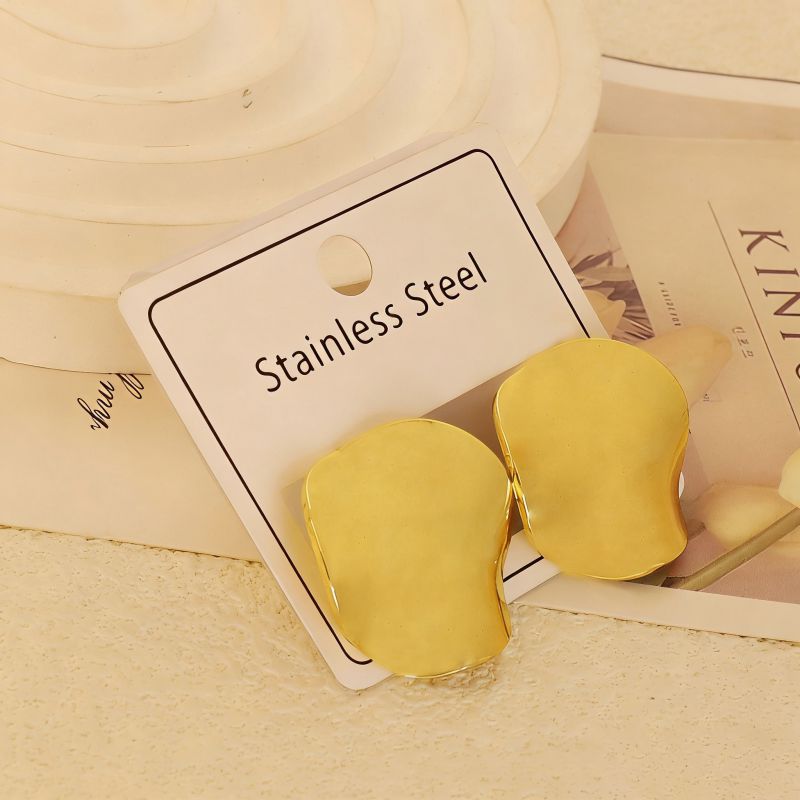 Gold Style 51 Stainless Steel Bow Earrings