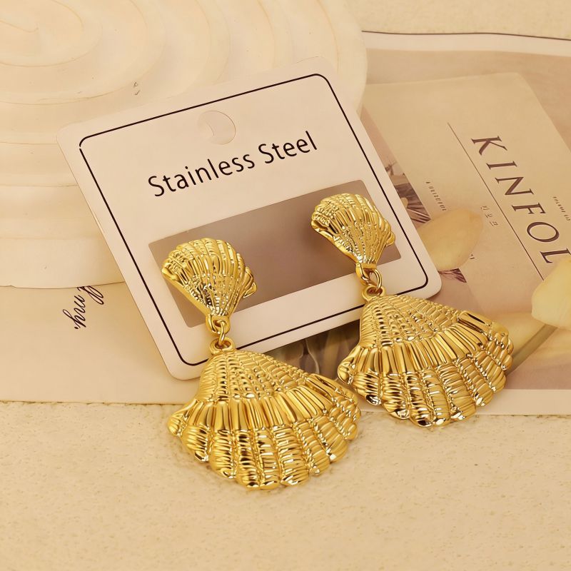 Gold Style 51 Stainless Steel Bow Earrings