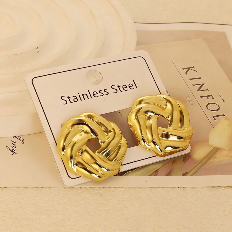 Gold Style 51 Stainless Steel Bow Earrings