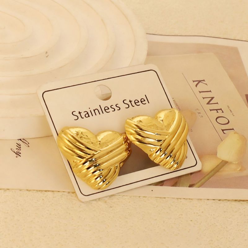 Gold Style 51 Stainless Steel Bow Earrings