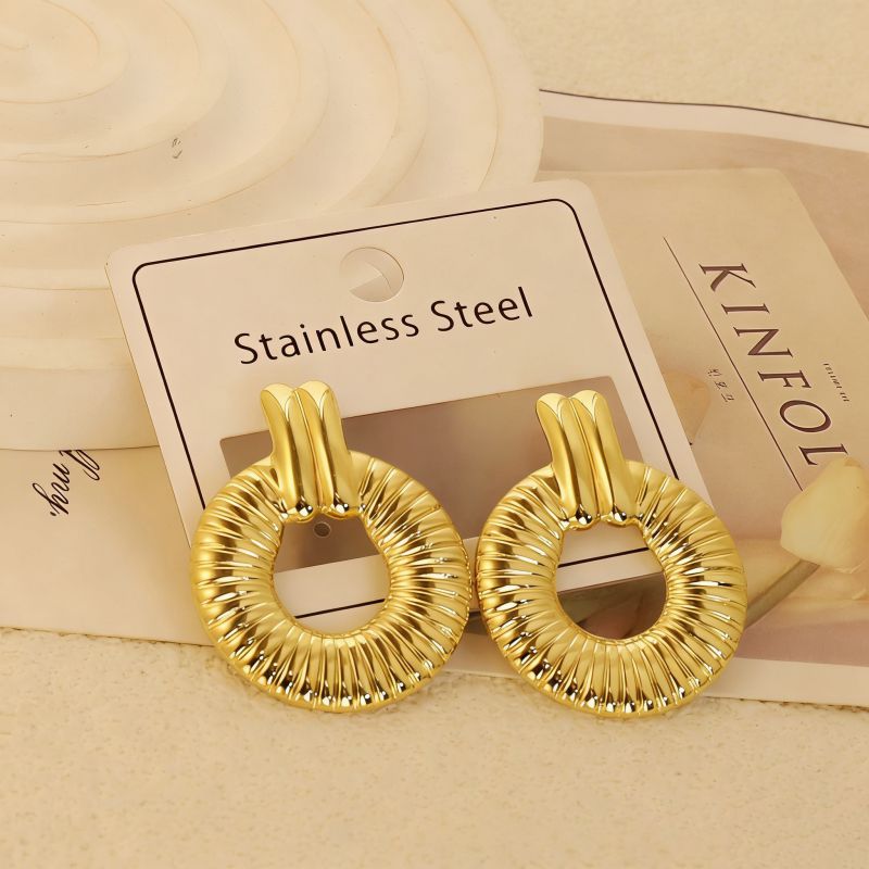 Gold Style 51 Stainless Steel Bow Earrings