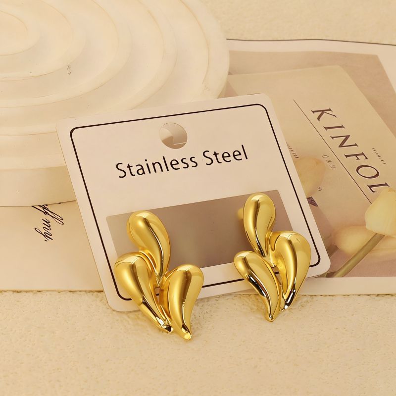 Gold Style 51 Stainless Steel Bow Earrings