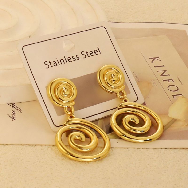 Gold Style 51 Stainless Steel Bow Earrings