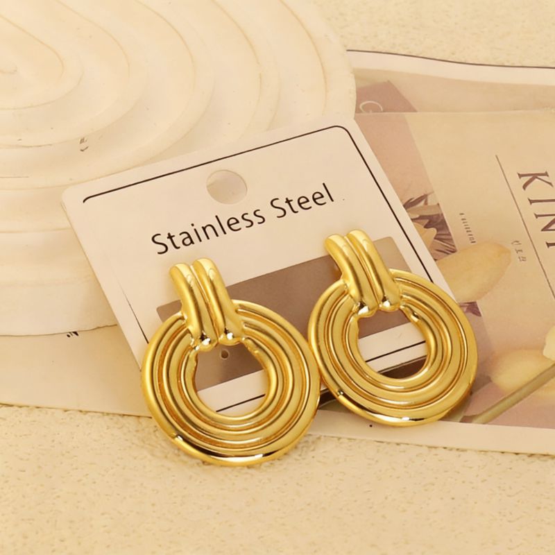 Gold Style 51 Stainless Steel Bow Earrings