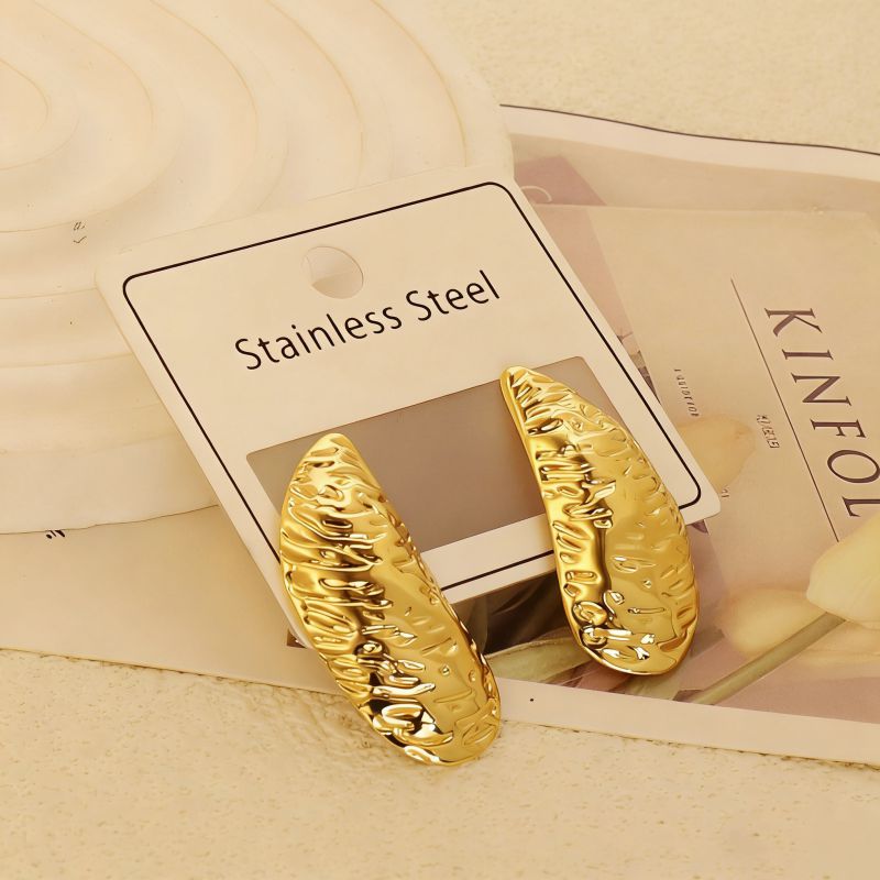 Gold Style 51 Stainless Steel Bow Earrings