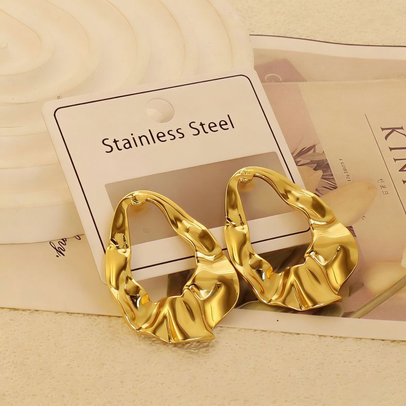 Gold Style 51 Stainless Steel Bow Earrings
