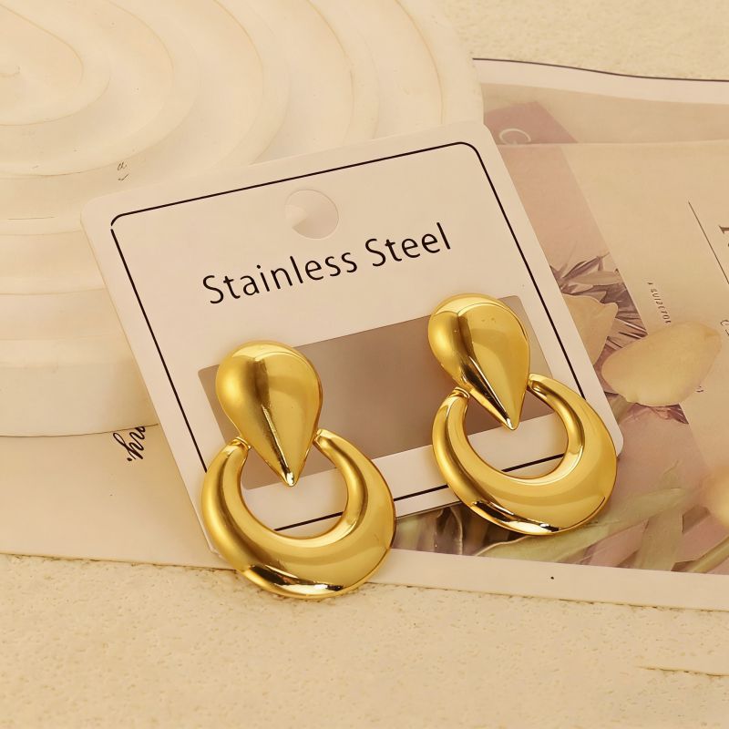 Gold Style 51 Stainless Steel Bow Earrings
