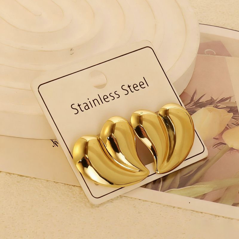 Gold Style 51 Stainless Steel Bow Earrings