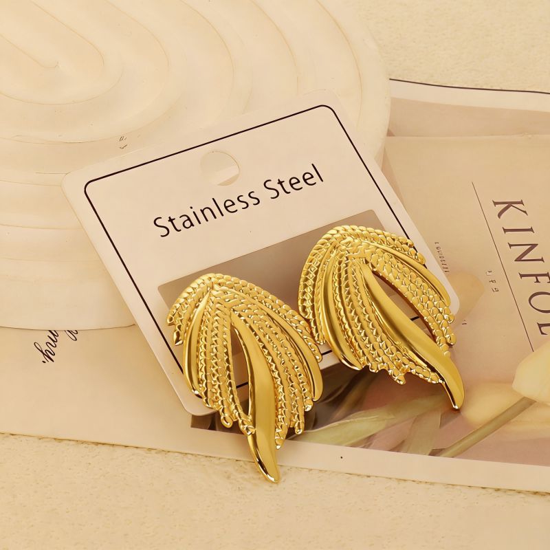 Gold Style 51 Stainless Steel Bow Earrings