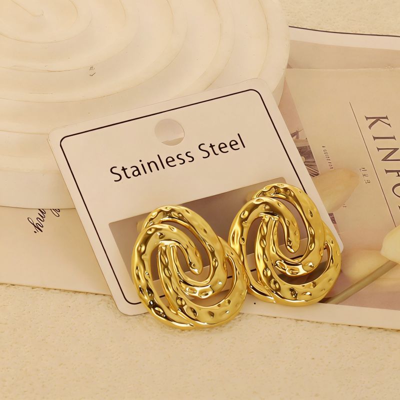 Gold Style 51 Stainless Steel Bow Earrings