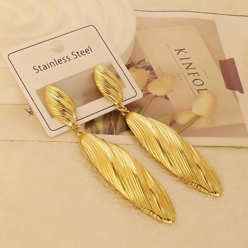 Gold Style 51 Stainless Steel Bow Earrings