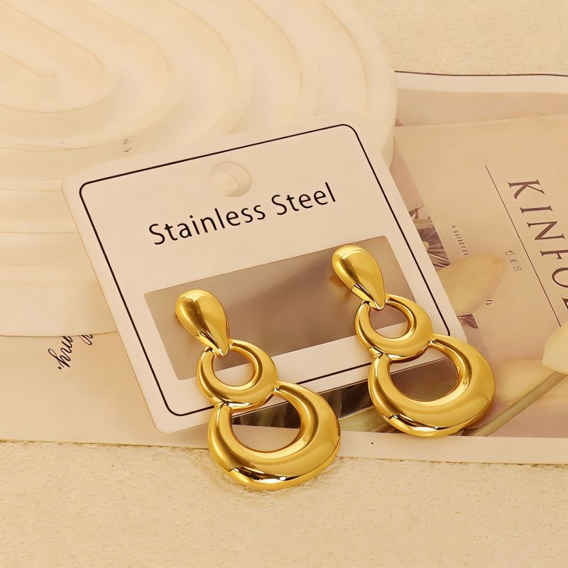 Gold Style 51 Stainless Steel Bow Earrings