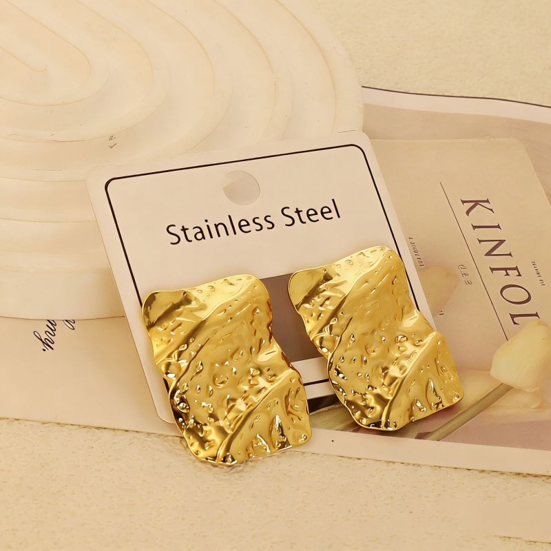 Gold Style 51 Stainless Steel Bow Earrings