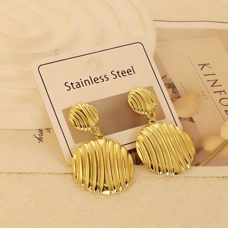 Gold Style 51 Stainless Steel Bow Earrings