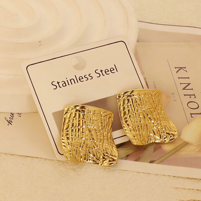 Gold Style 51 Stainless Steel Bow Earrings