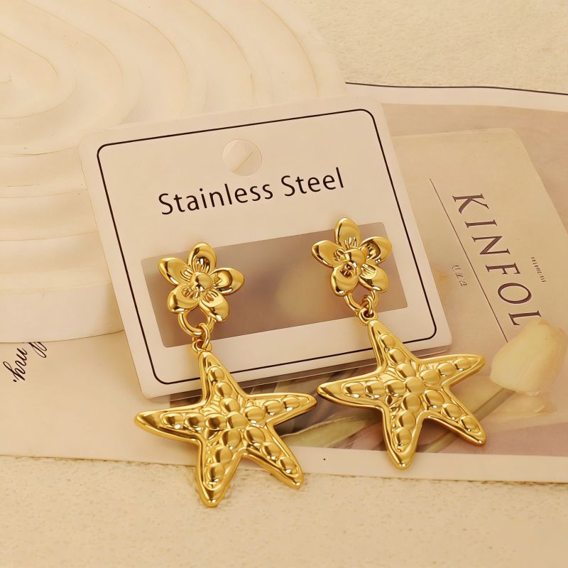 Gold Style 104 Stainless Steel Bow Earrings