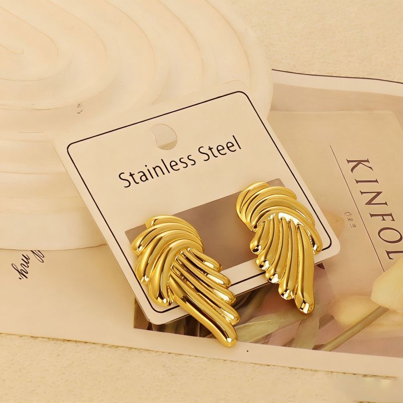 Gold Style 104 Stainless Steel Bow Earrings