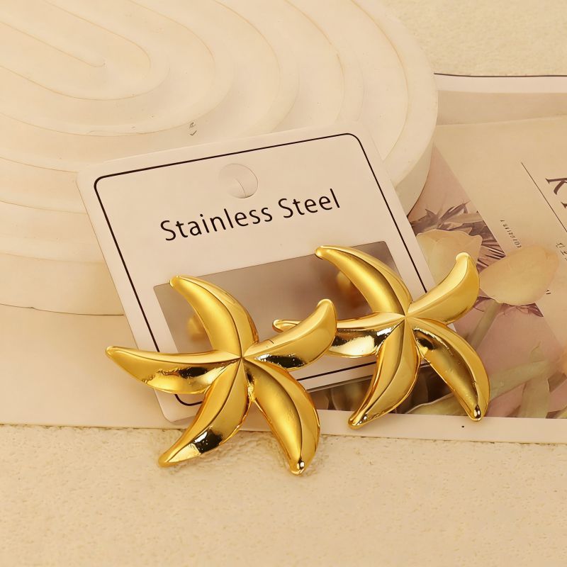 Gold Style 104 Stainless Steel Bow Earrings