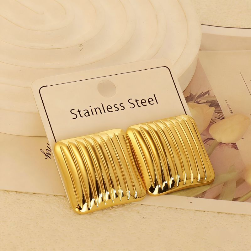 Gold Style 104 Stainless Steel Bow Earrings