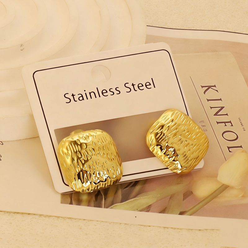 Gold Style 104 Stainless Steel Bow Earrings