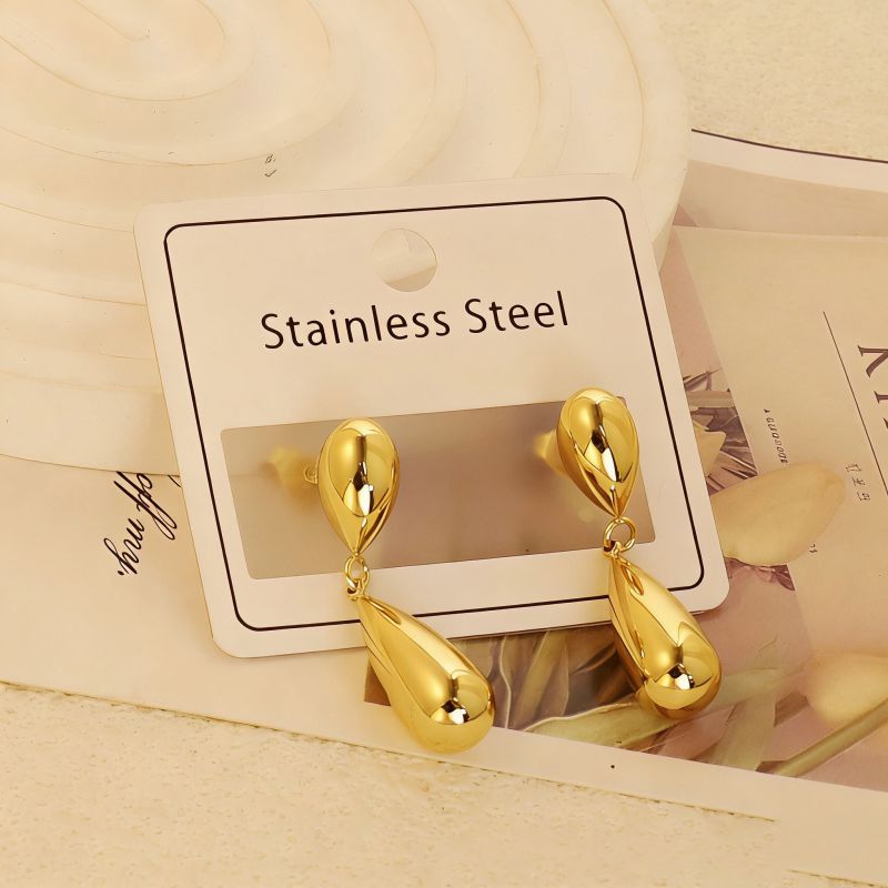 Gold Style 104 Stainless Steel Bow Earrings