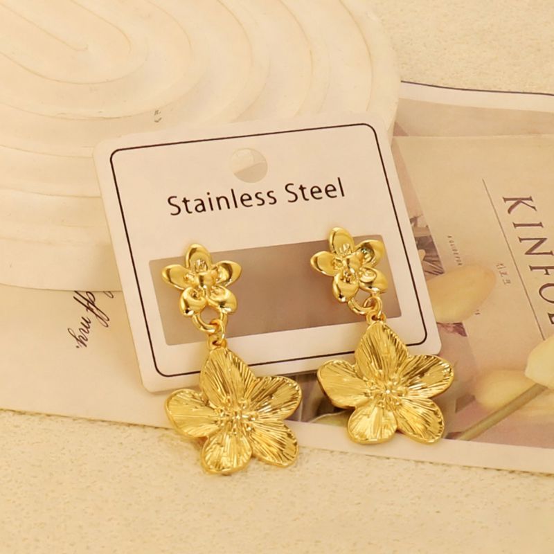 Gold Style 104 Stainless Steel Bow Earrings