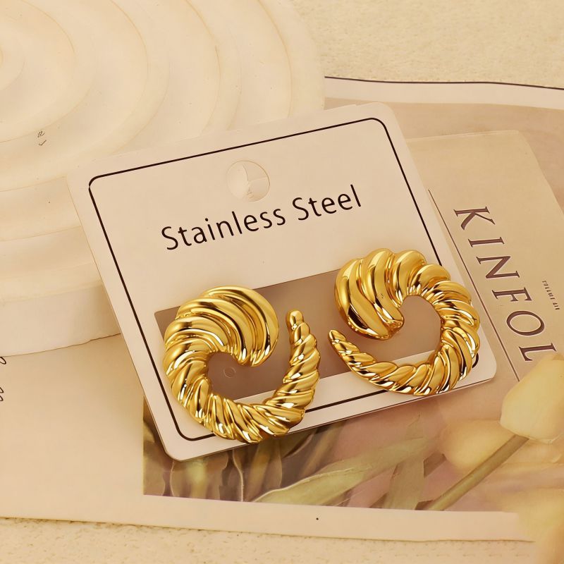 Gold Style 104 Stainless Steel Bow Earrings