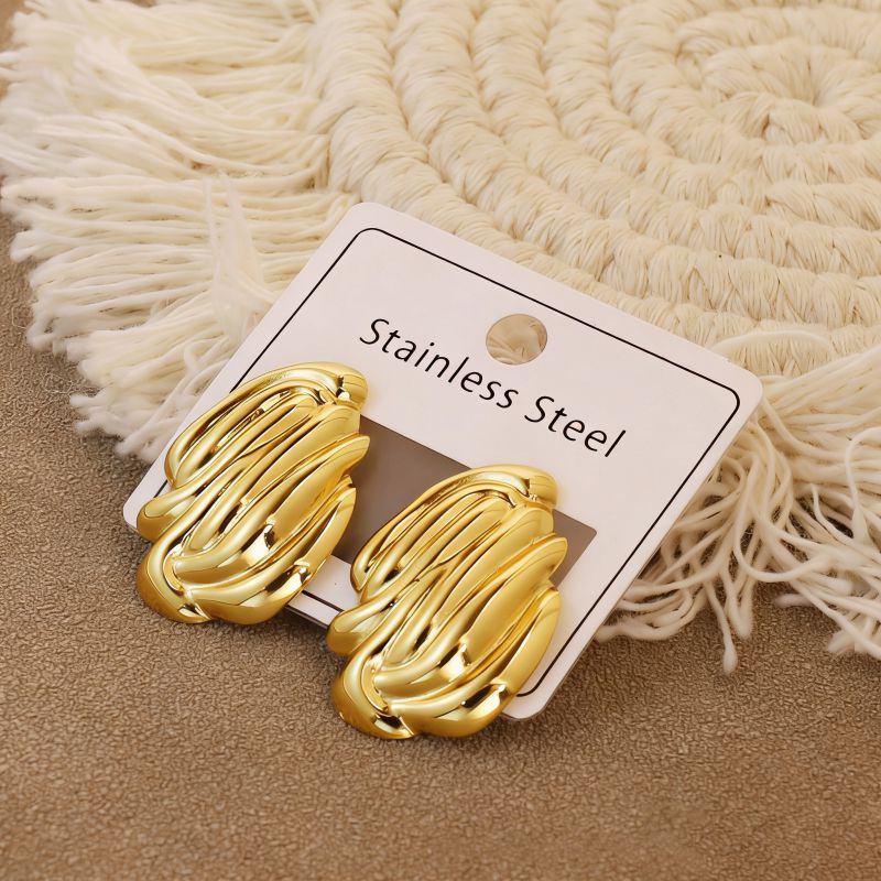 Gold Style 104 Stainless Steel Bow Earrings