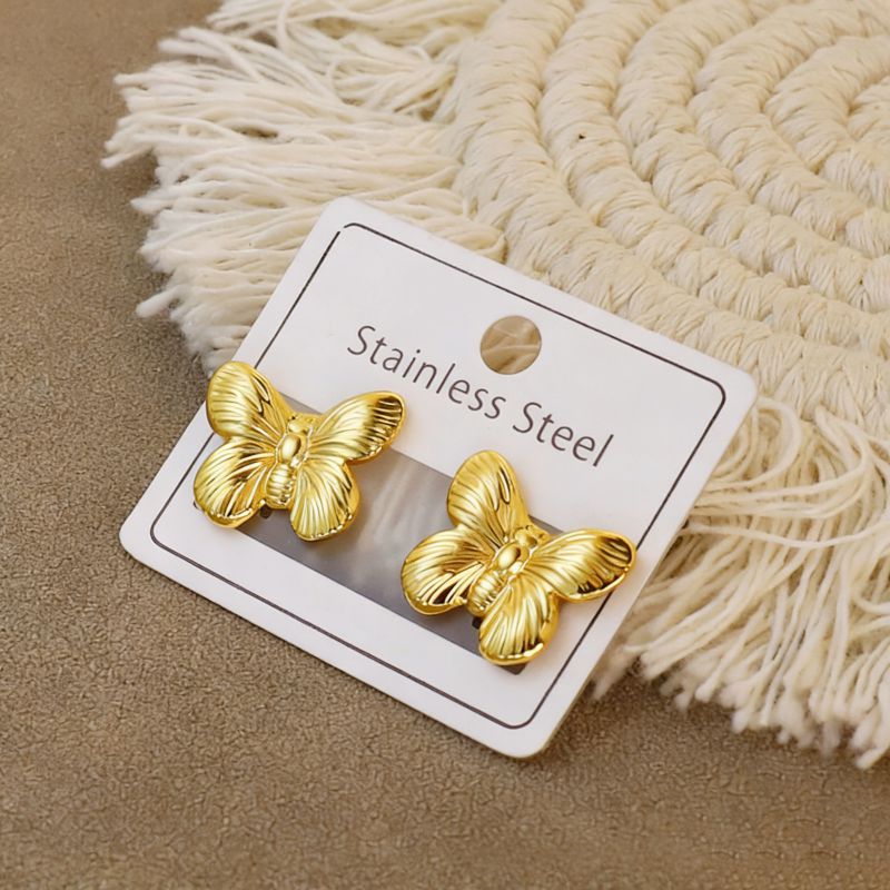 Gold Style 104 Stainless Steel Bow Earrings