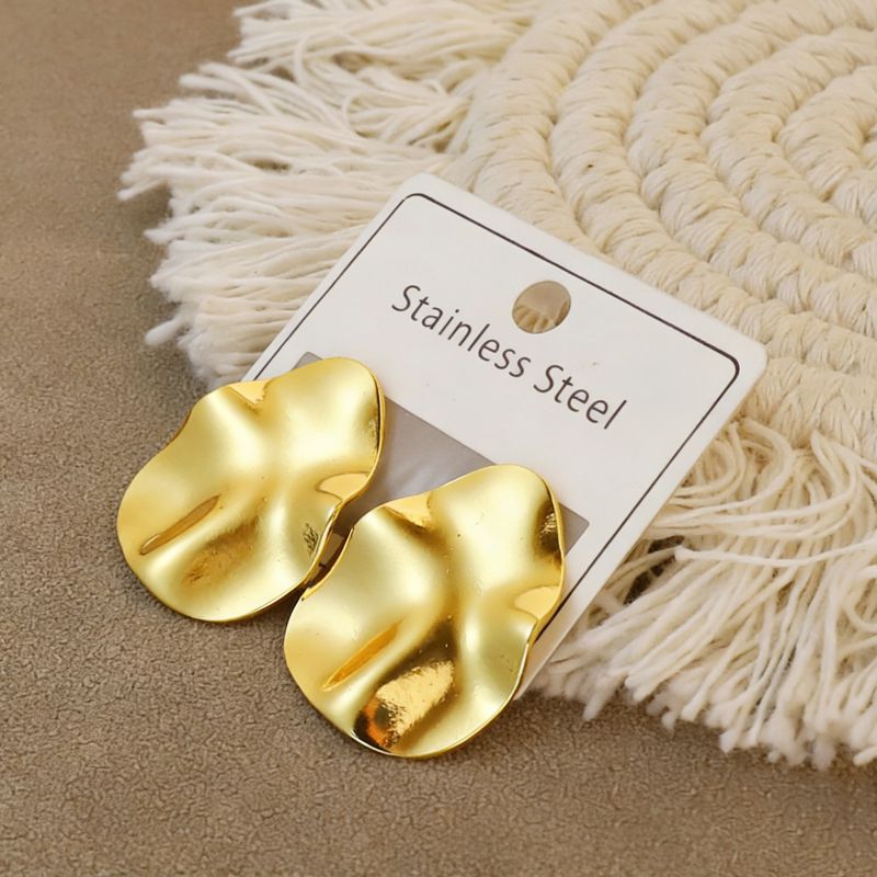 Gold Style 104 Stainless Steel Bow Earrings