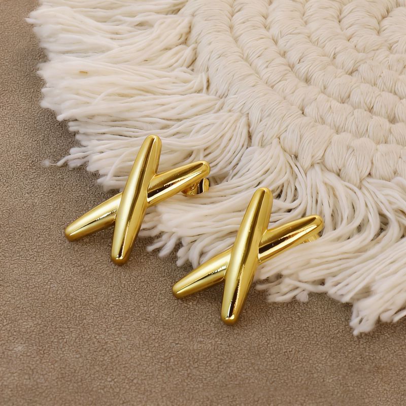 Gold Style 104 Stainless Steel Bow Earrings