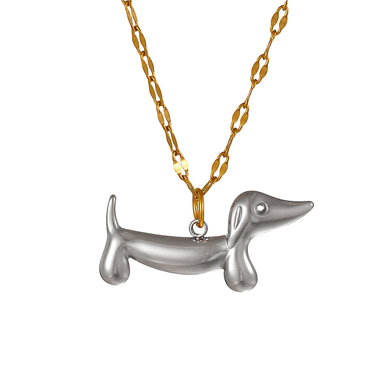 Gold Titanium Steel Pet Dog Necklace