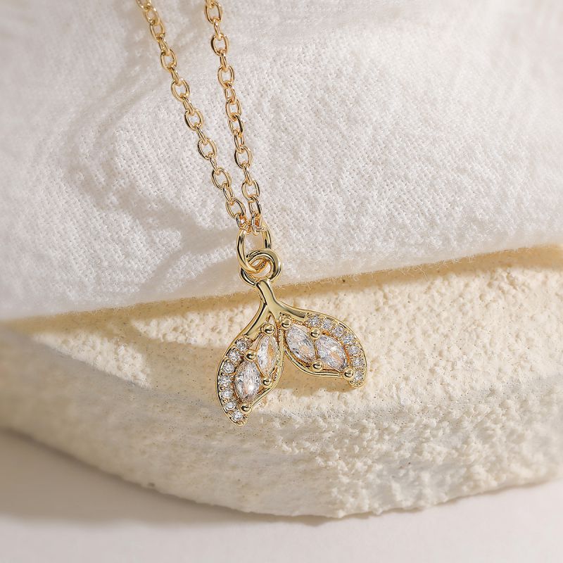 Fish Tail #1 Gold-plated Copper Fishtail Necklace