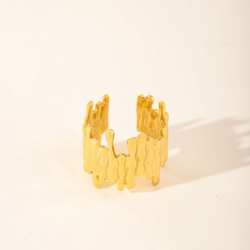 Gold Stainless Steel Irregular Ring