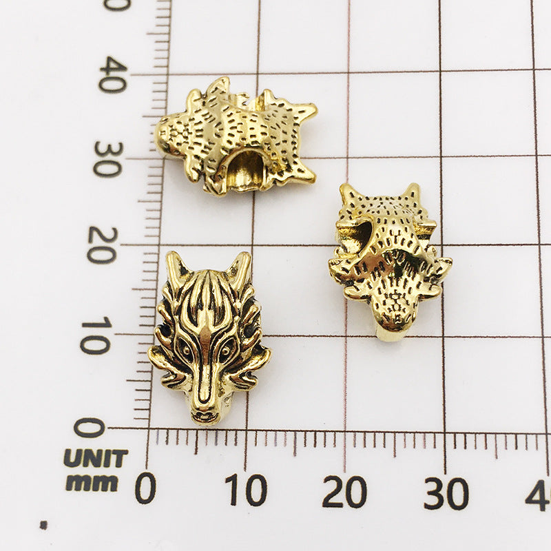 Ancient Bronze Wolf Head - 12x17-4mm Diy Alloy Wolf Head Beads (1 Piece)