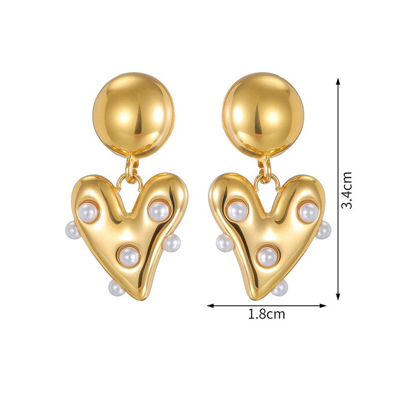 Bracelet Stainless Steel Pearl Heart Bracelet