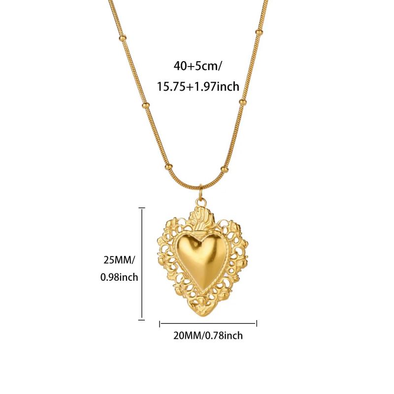 Love #1 304 Stainless Steel Heart Necklace